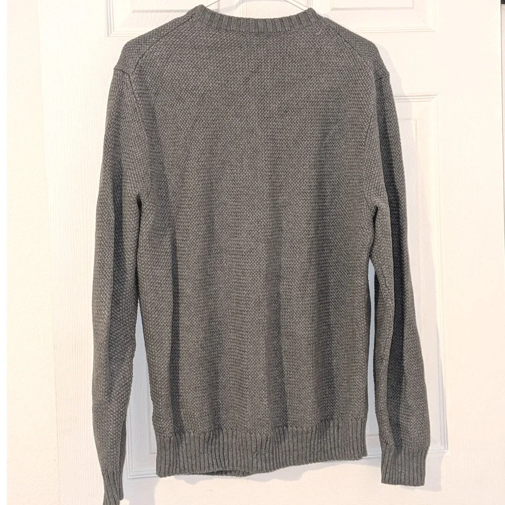 J. Crew Mens Textured Waffle Knit Crewneck Sweater Heather Grey Size‎ M NWOT $98